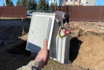 Монтаж погреба Амбар шестигранник боковой 2,3 на 2.3 в Вологодской области, пос. Шексна