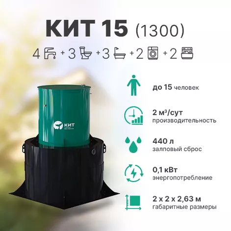 Станция биологической очистки КИТ 15 (К-15-1300) в Нерехте